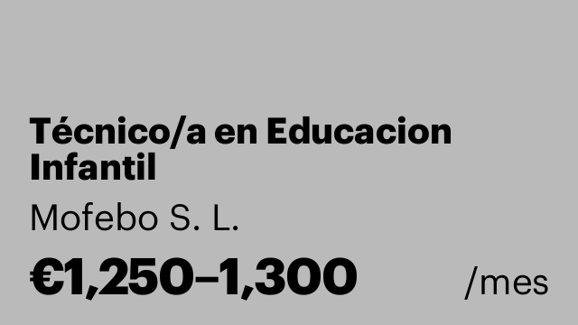 Técnico/a en Educacion Infantil