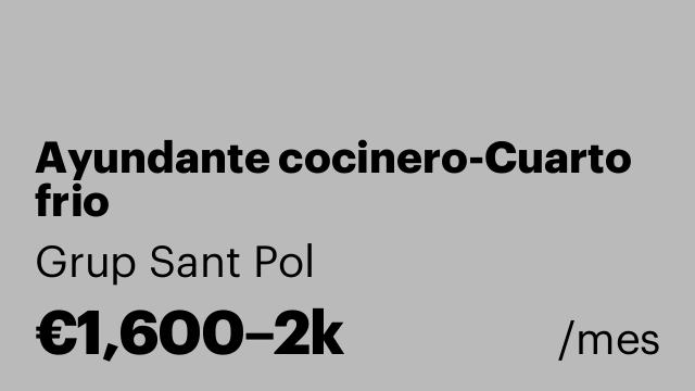 Ayundante cocinero-Cuarto frio