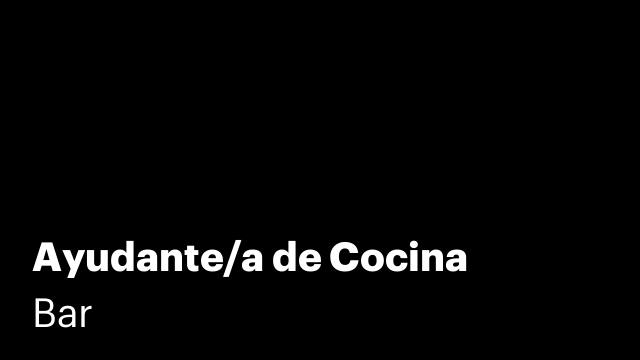 Ayudante/a de Cocina