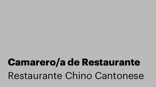 Camarero/a de Restaurante