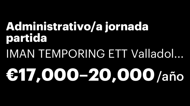Administrativo/a jornada partida