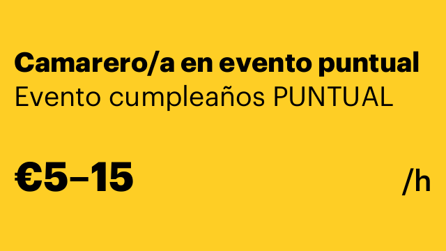 Camarero/a en evento puntual