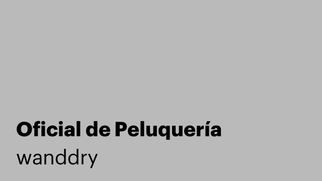Oficial de Peluquería