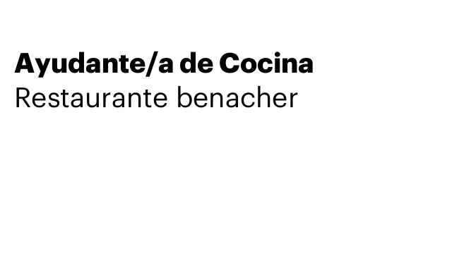 Ayudante/a de Cocina