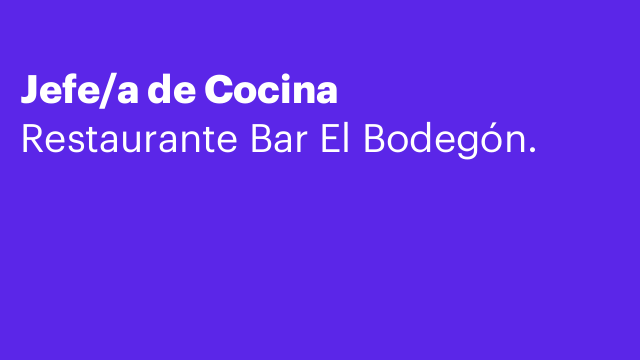 Jefe/a de Cocina