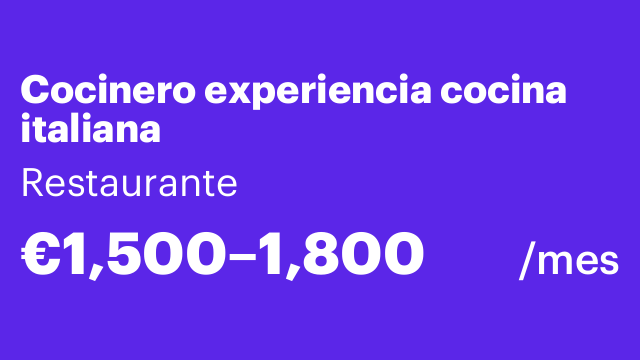 Cocinero experiencia cocina italiana