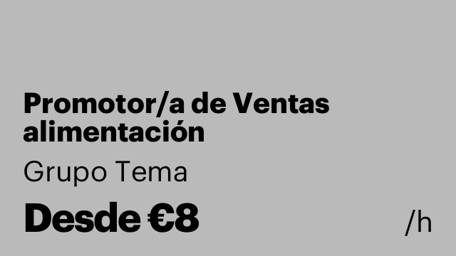 Promotor/a de Ventas alimentación