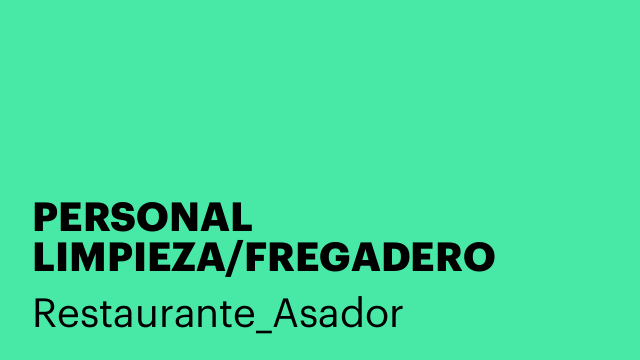 PERSONAL LIMPIEZA/FREGADERO