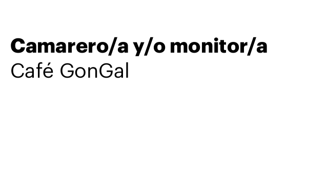 Camarero/a y/o monitor/a