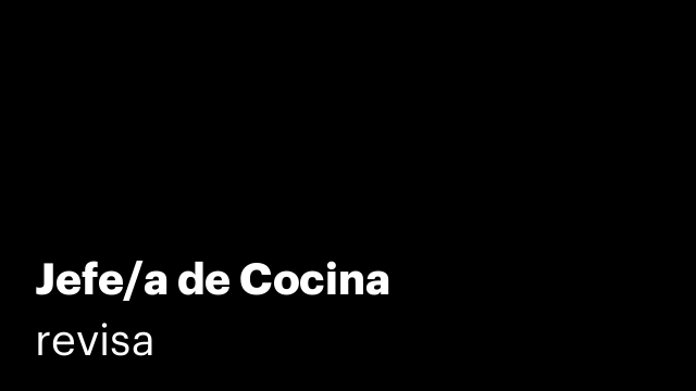 Jefe/a de Cocina