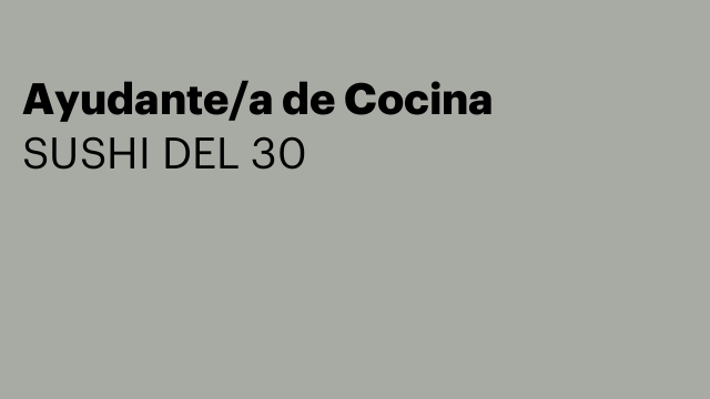 Ayudante/a de Cocina