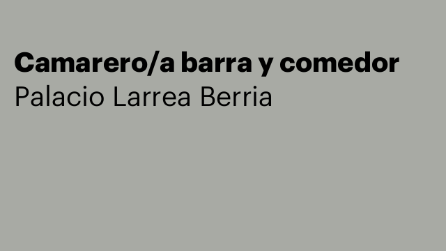 Camarero/a barra y comedor