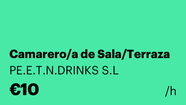 Camarero/a de Sala/Terraza