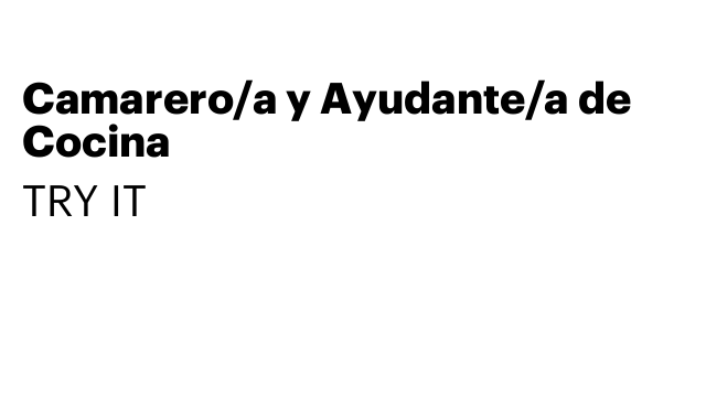 Camarero/a y Ayudante/a de Cocina