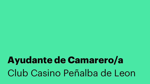 Ayudante de Camarero/a