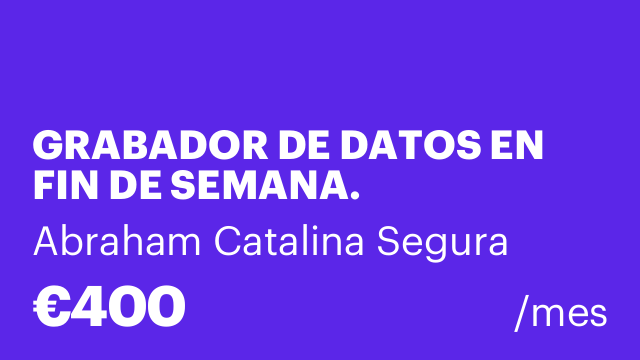 GRABADOR DE DATOS EN FIN DE SEMANA.