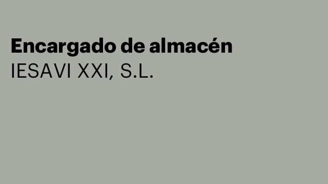 Encargado de almacén