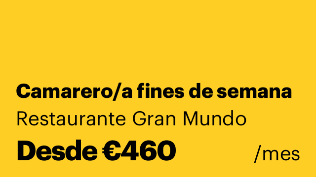 Camarero/a fines de semana