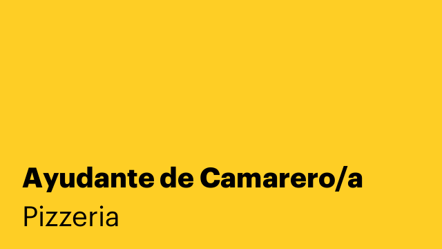 Ayudante de Camarero/a