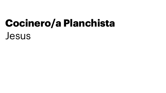 Cocinero/a Planchista