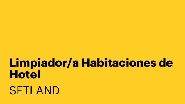 Limpiador/a Habitaciones de Hotel