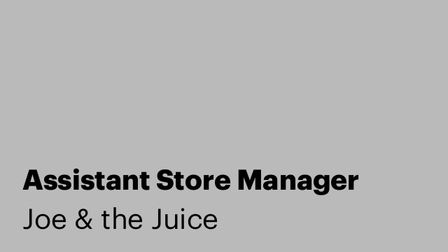 Assistant Store Manager 