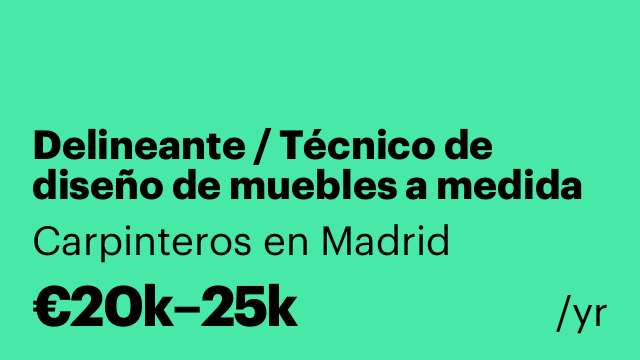 Delineante / Técnico de diseño de muebles a medida