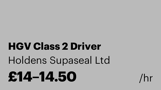 HGV Class 2 Driver