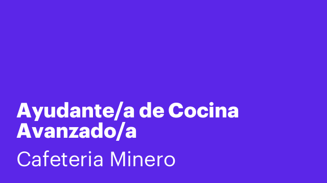 Ayudante/a de Cocina Avanzado/a