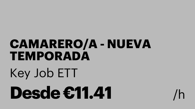 CAMARERO/A - NUEVA TEMPORADA