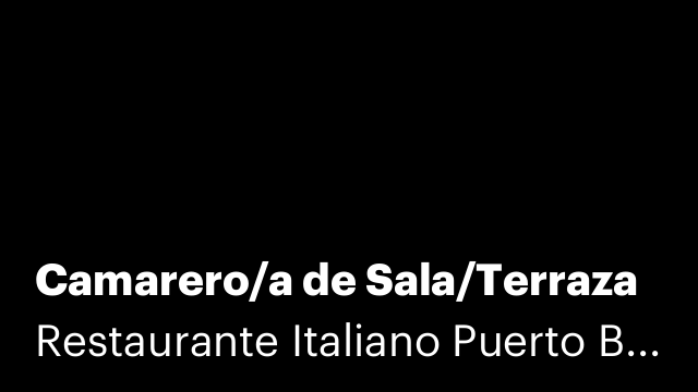 Camarero/a de Sala/Terraza