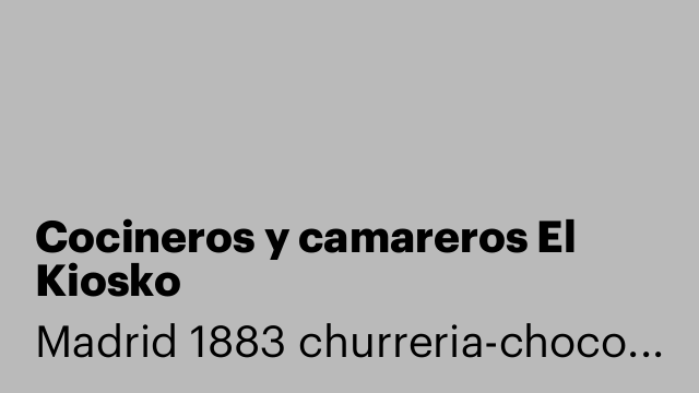 Cocineros y camareros El Kiosko