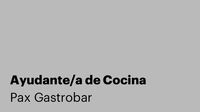 Ayudante/a de Cocina