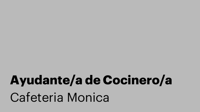 Ayudante/a de Cocinero/a