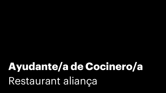 Ayudante/a de Cocinero/a