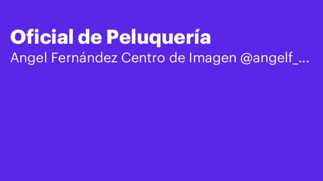 Oficial de Peluquería