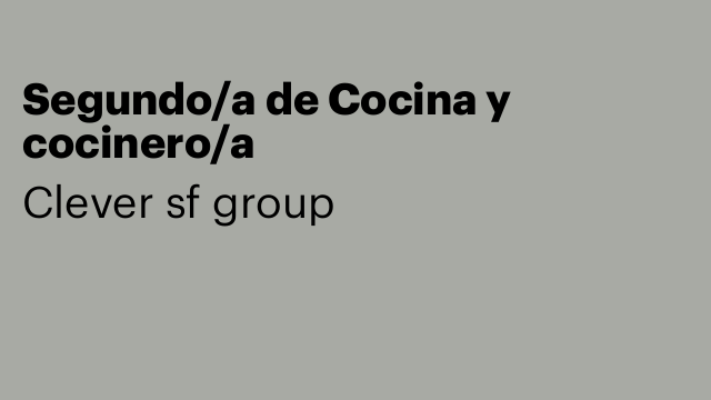 Segundo/a de Cocina y cocinero/a