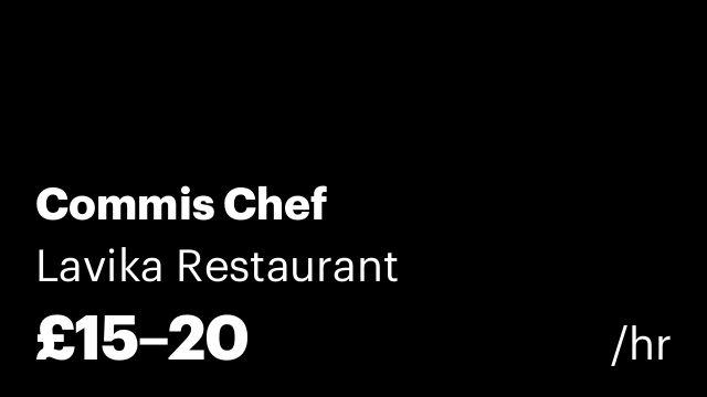 Commis Chef