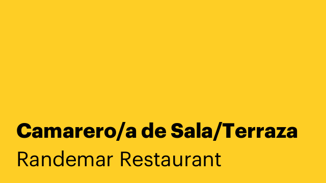 Camarero/a de Sala/Terraza