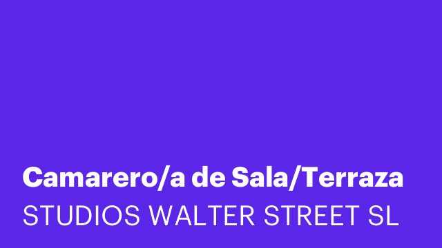 Camarero/a de Sala/Terraza