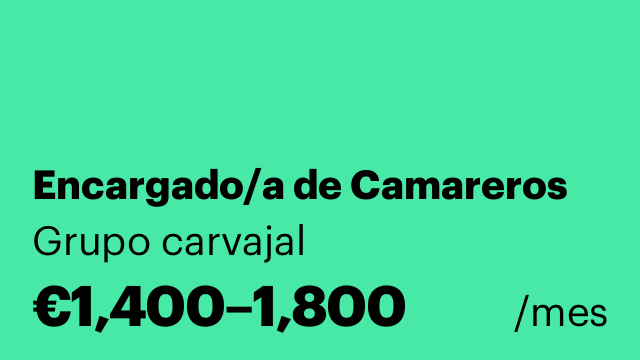 Encargado/a de Camareros