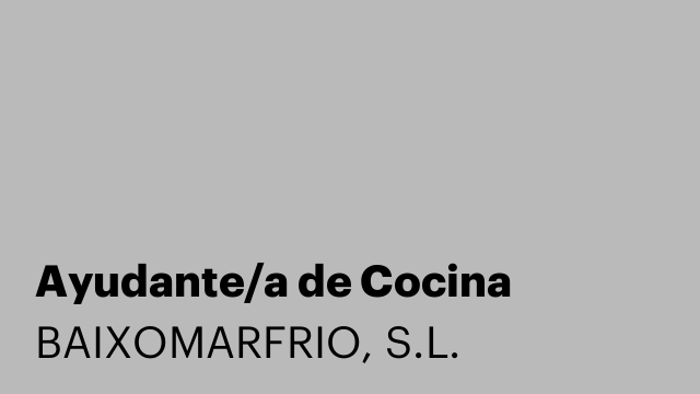 Ayudante/a de Cocina