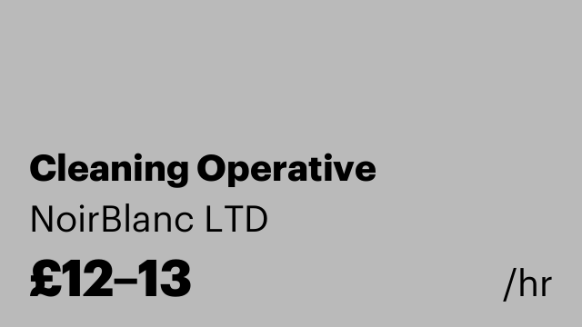 Cleaning Operative