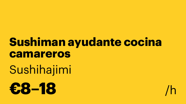 Sushiman ayudante cocina camareros