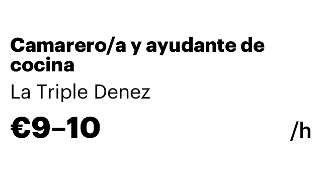 Camarero/a y ayudante de cocina