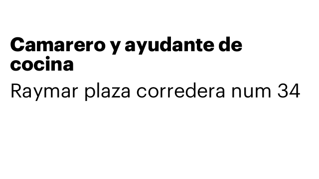 Camarero y ayudante de cocina