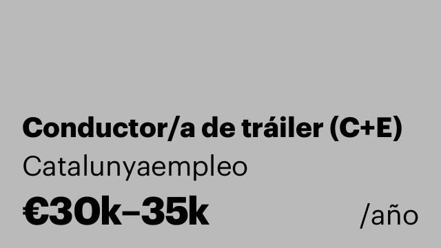 Conductor/a de tráiler (C+E)