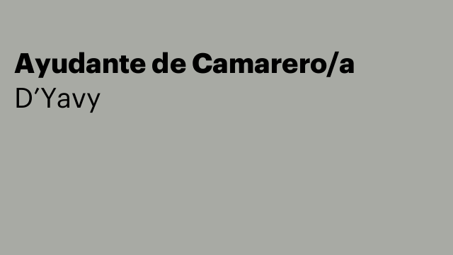 Ayudante de Camarero/a