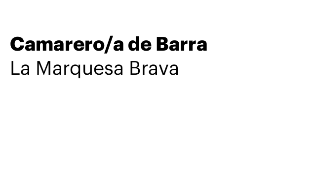 Camarero/a de Barra