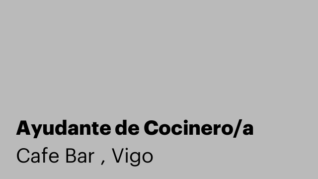 Ayudante de Cocinero/a